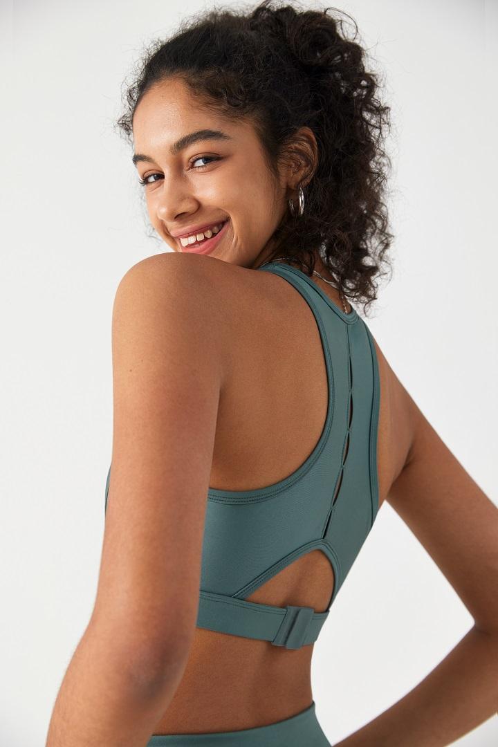 Soutien-gorge de sport à découpes laser, maintien élevé