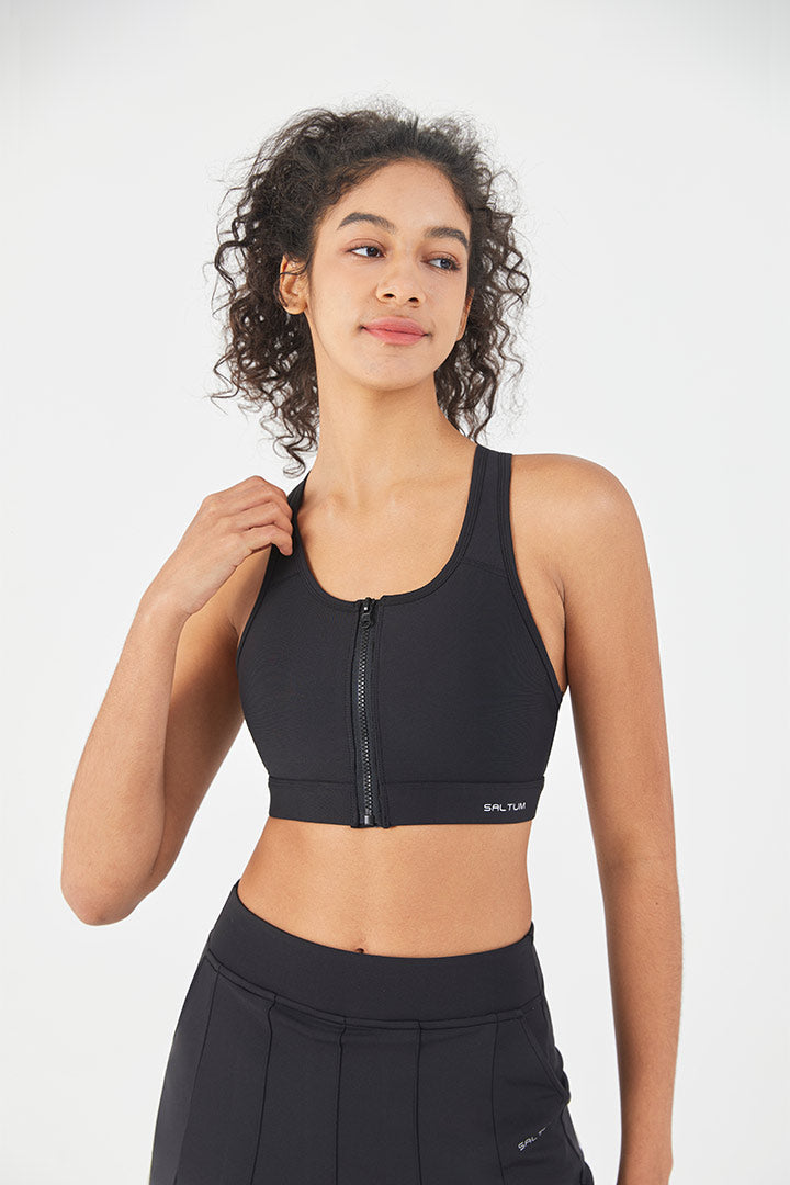 Soutien-gorge de sport à fermeture éclair avant