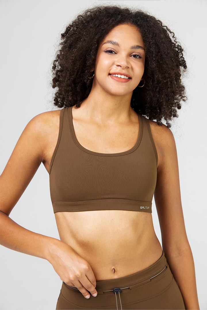 Soutien-gorge de sport dos nageur pour femme avec poches