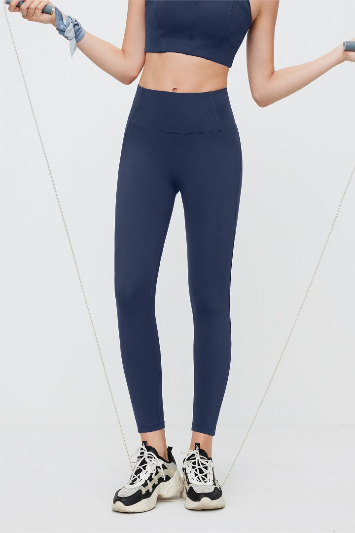Legging taille haute 7/8 avec empiècement en maille sur le côté