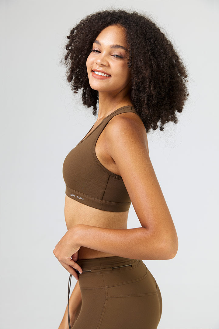 Soutien-gorge de sport dos nageur pour femme avec poches