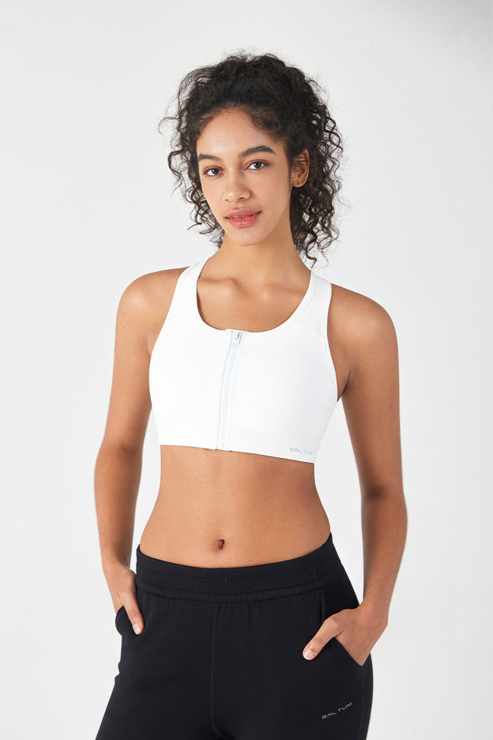 Soutien-gorge de sport à fermeture éclair avant