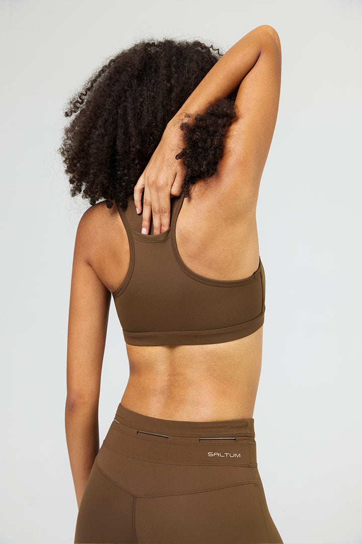 Soutien-gorge de sport dos nageur pour femme avec poches