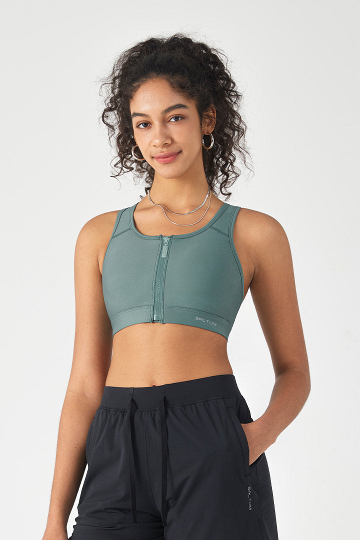 Soutien-gorge de sport à fermeture éclair avant