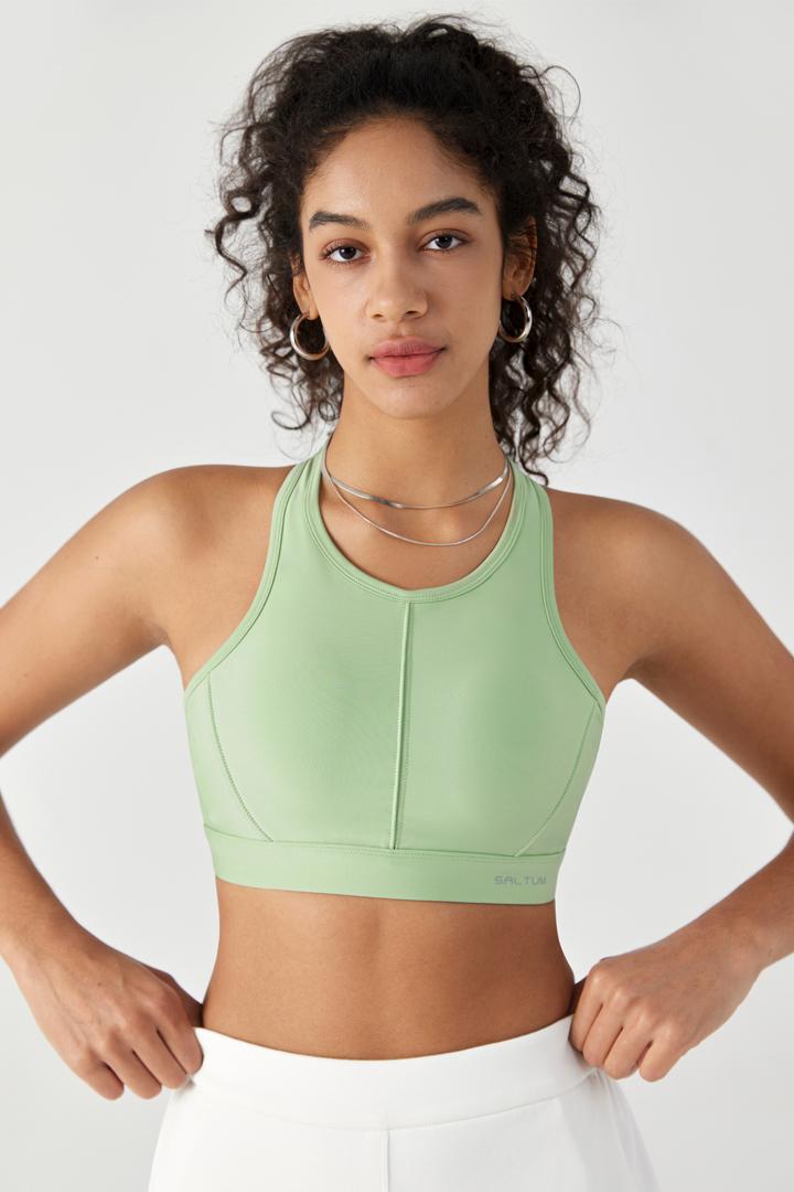 Soutien-gorge de sport à découpes laser, maintien élevé