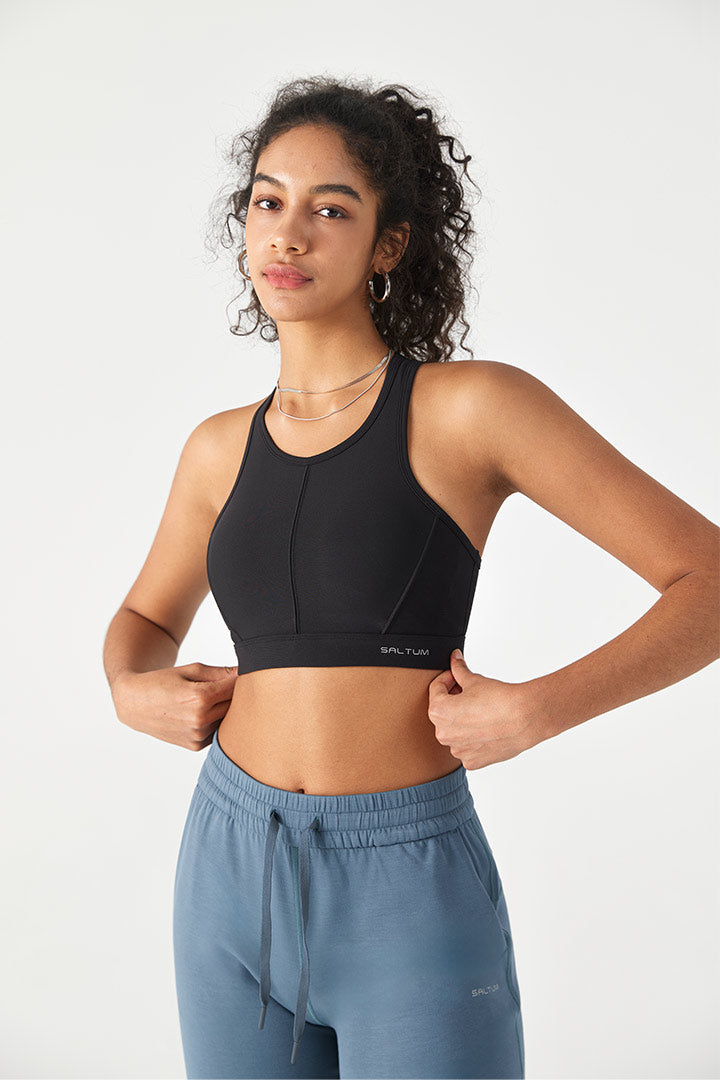 Soutien-gorge de sport à découpes laser, maintien élevé