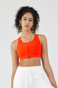 Soutien-gorge de sport à fermeture éclair avant