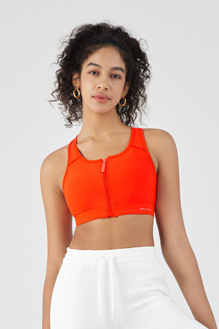 Soutien-gorge de sport à fermeture éclair avant