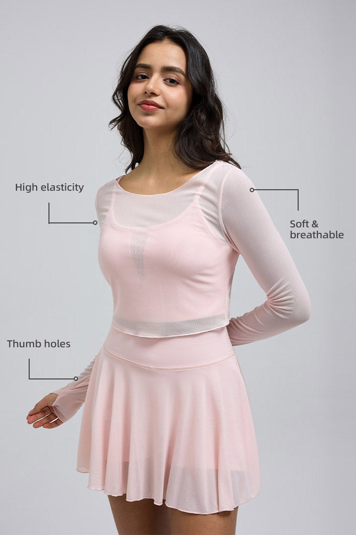 Haut en résille transparente