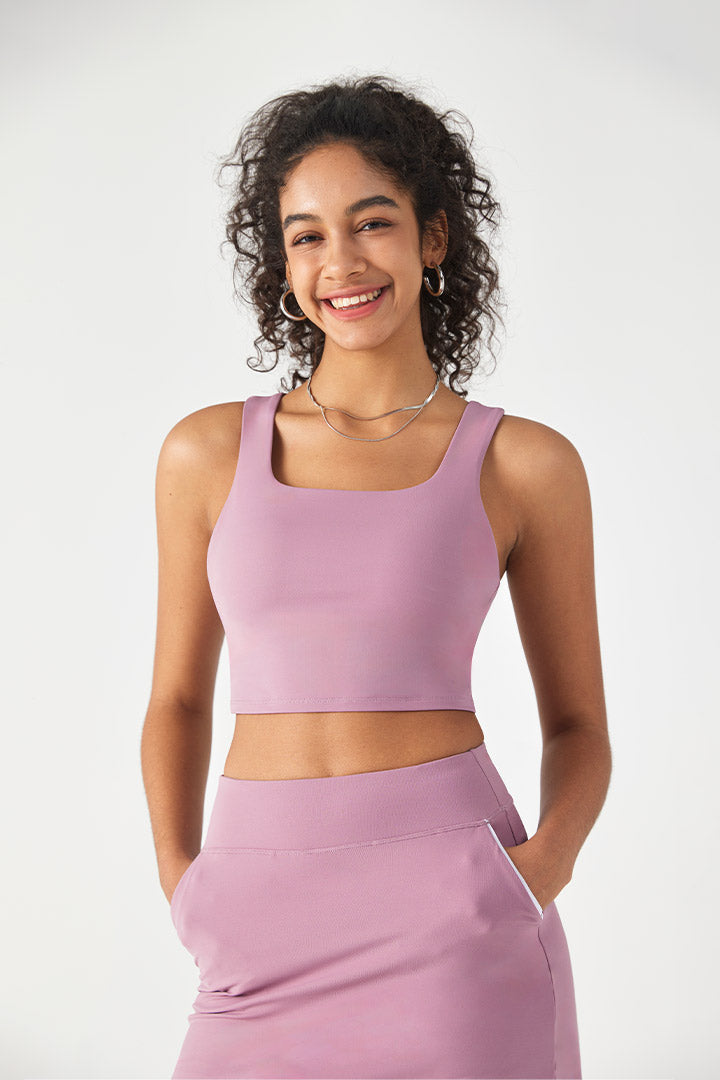 Soutien-gorge de sport long échancré en V dans le dos
