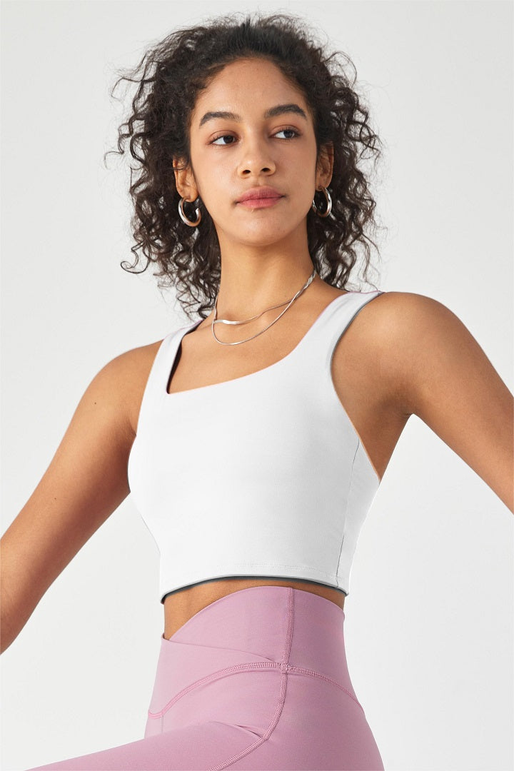 Soutien-gorge de sport long échancré en V dans le dos