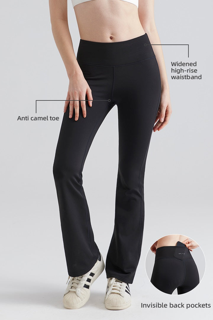 Legging évasé taille haute basique doublé polaire