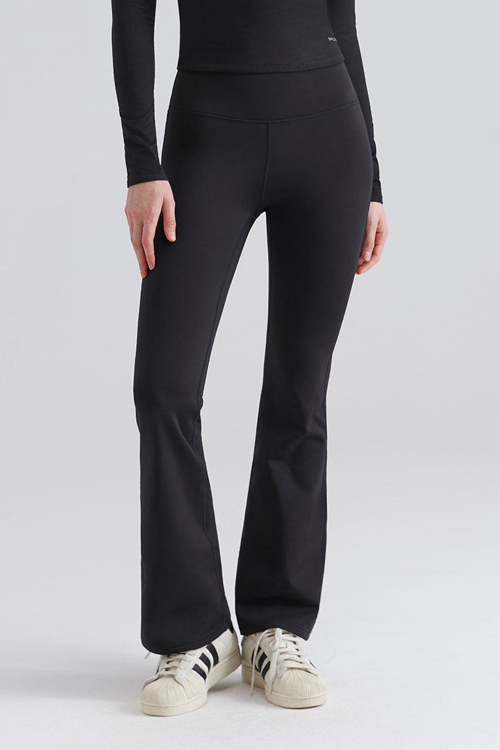 Legging évasé taille haute basique doublé polaire