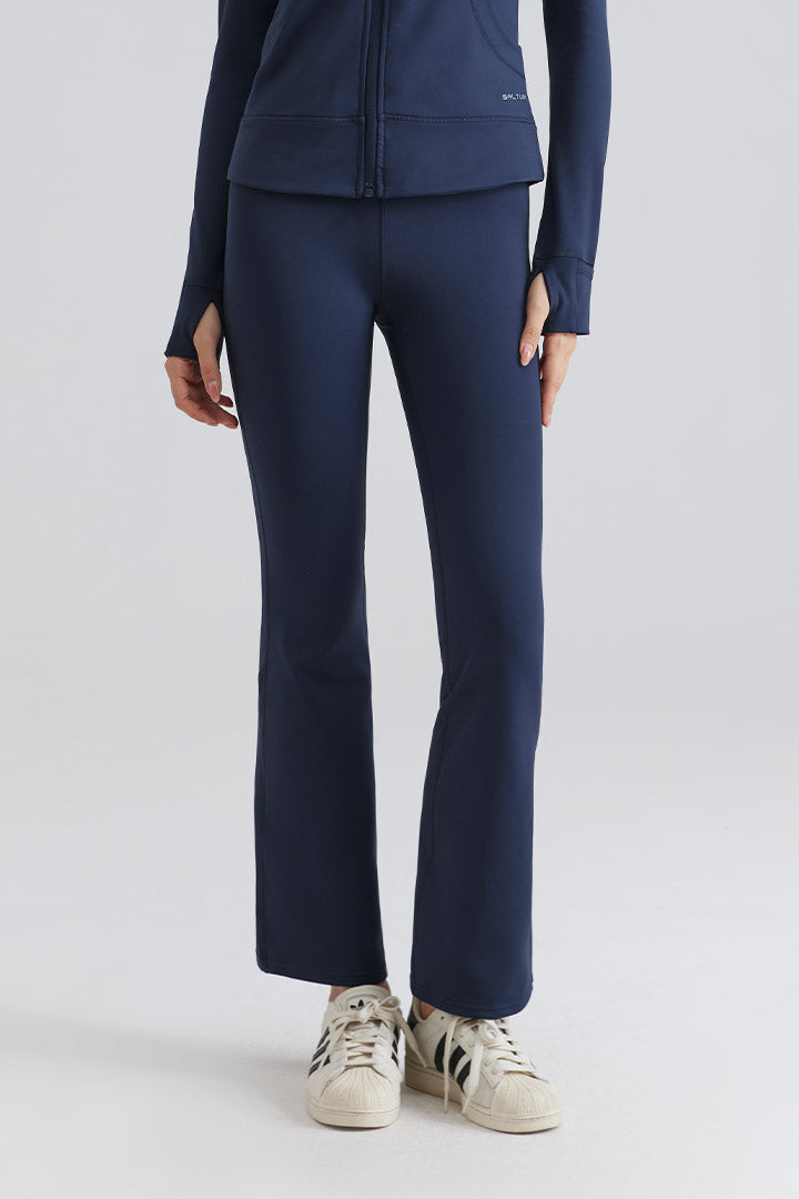 Legging évasé taille haute basique doublé polaire
