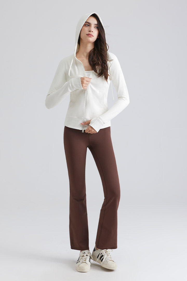Legging évasé taille haute basique doublé polaire