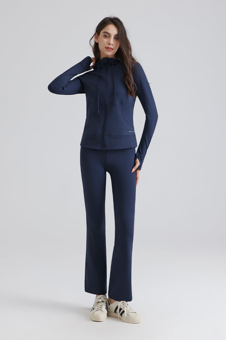 Legging évasé taille haute basique doublé polaire