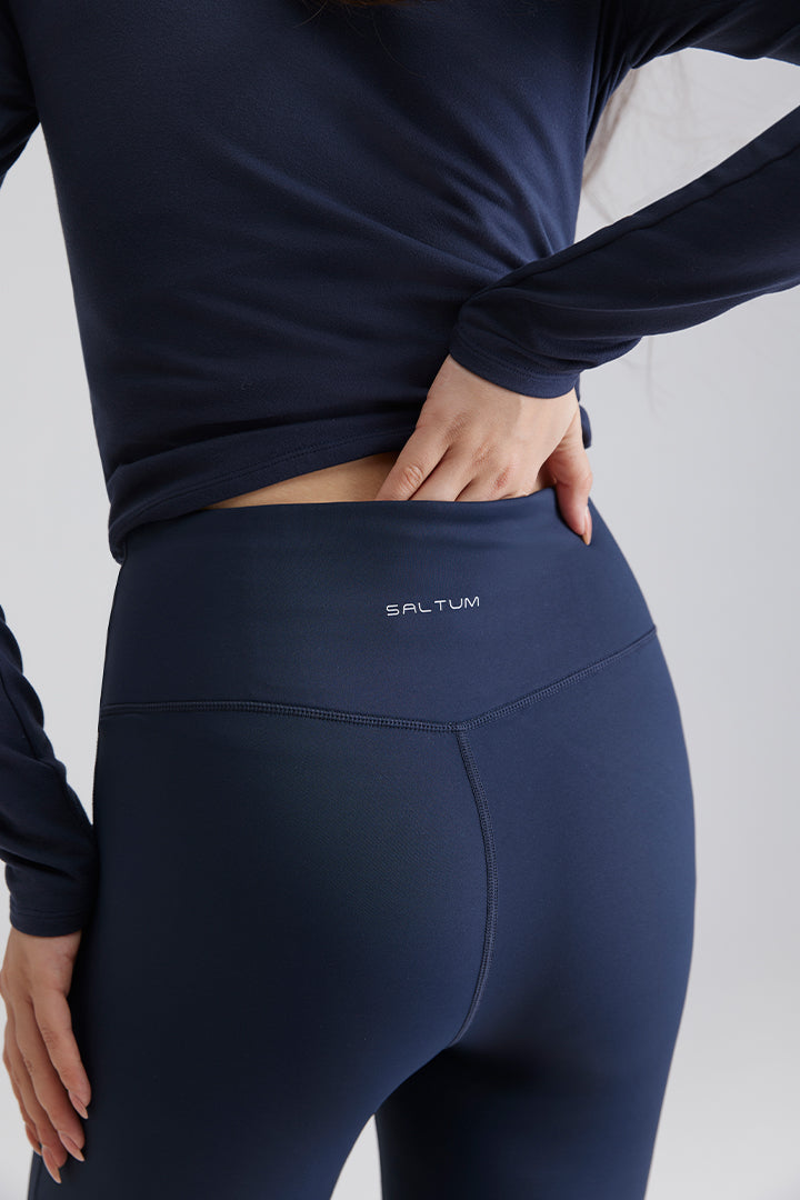 Legging évasé taille haute basique doublé polaire
