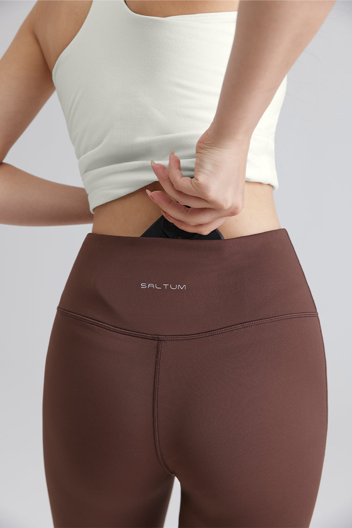 Legging évasé taille haute basique doublé polaire