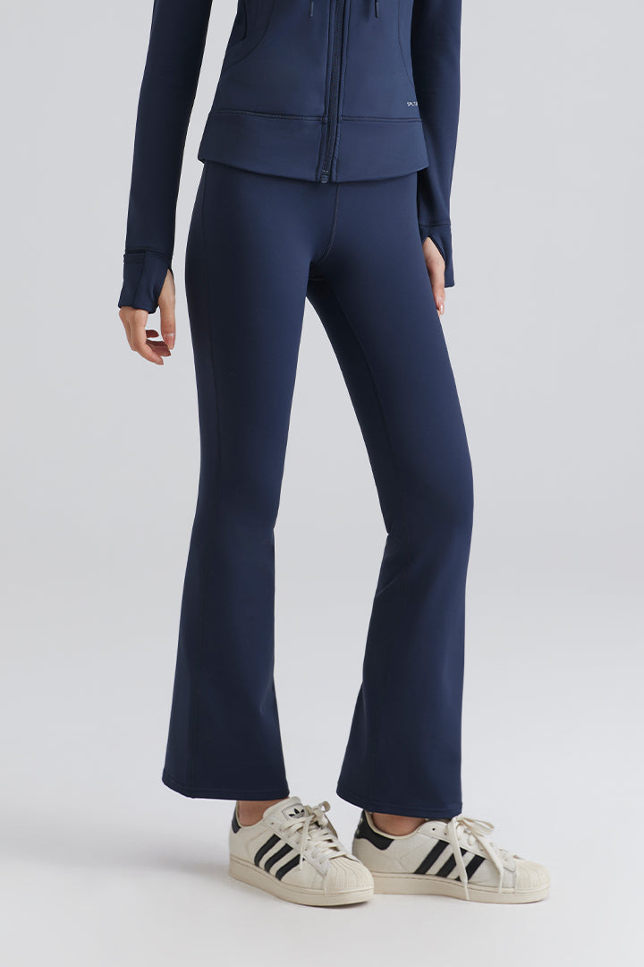 Legging évasé taille haute basique doublé polaire