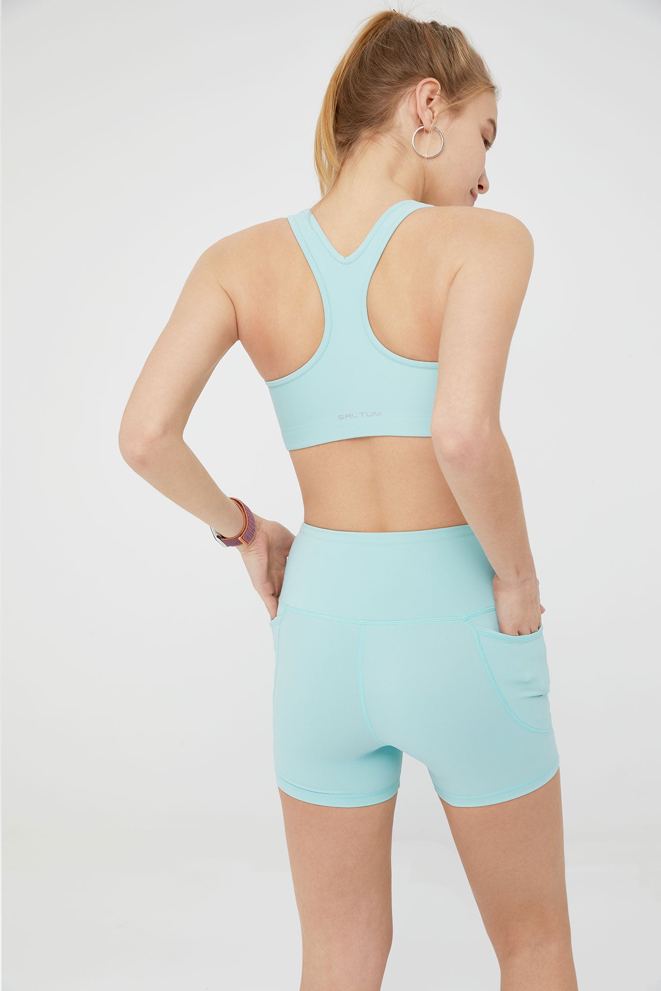 Short cycliste taille haute sans coutures pour femme