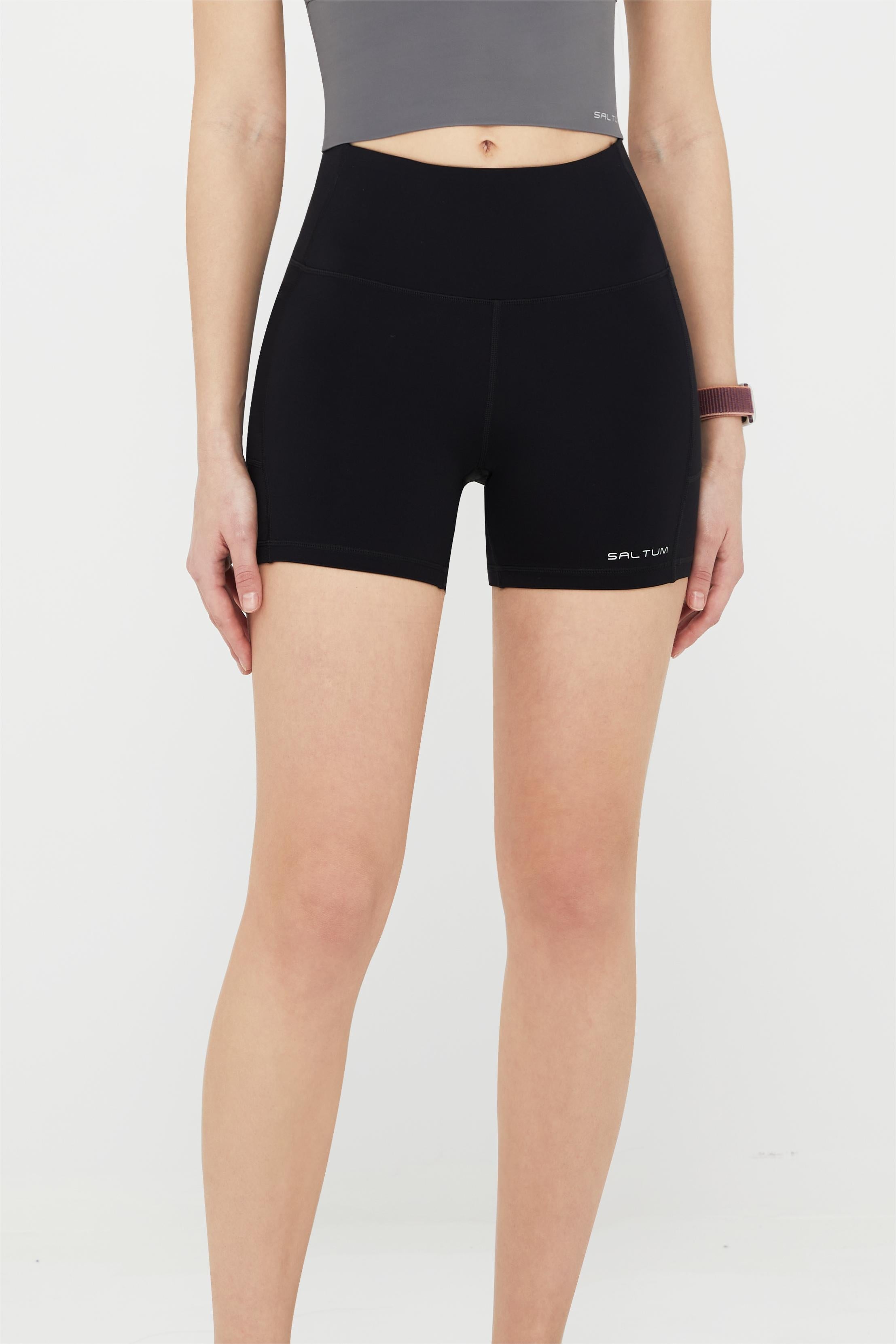 Short cycliste taille haute sans coutures pour femme